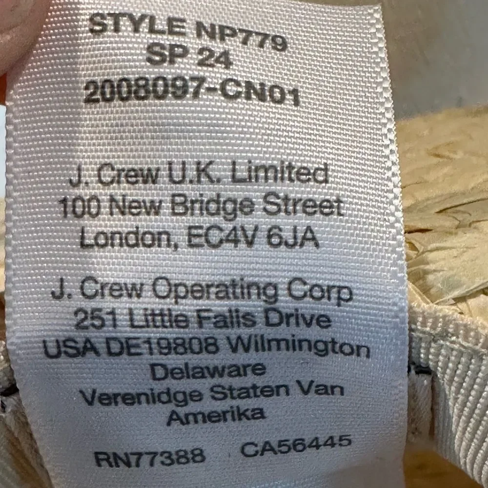 Madewell Packable Straw Hat Size M/L New!